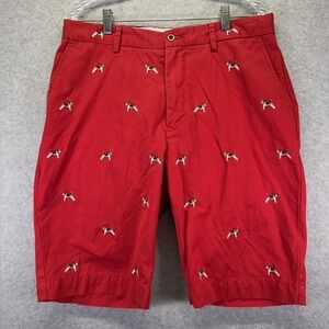 Polo Ralph Lauren Shorts Mens 34 Red Dog Embroidered Chino Cotton 11in Casual